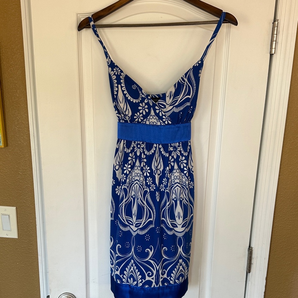 INC International Concepts Blue and White Midi Dress